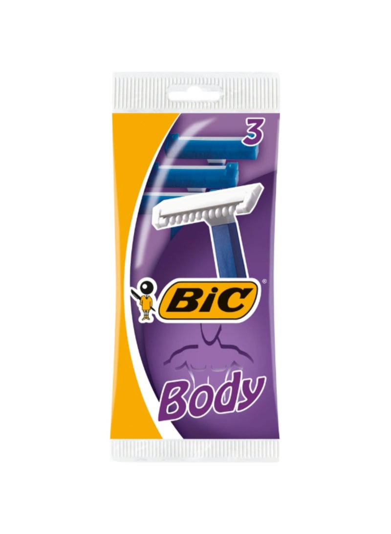 بيك بودي ماكينة حلاقة مخصصة لحلاقة شعر الجسم للرجال - 3 قطع